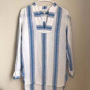 J.Crew Striped Linen Tunic or Beach Cover Up